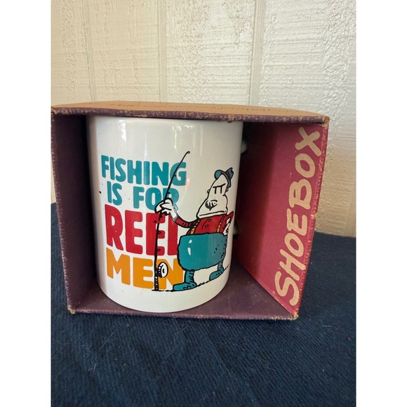 Vintage Hallmark Shoebox Fishing Is For Reel Men & Mug Mates Woman On The Job - Picture 3 of 7